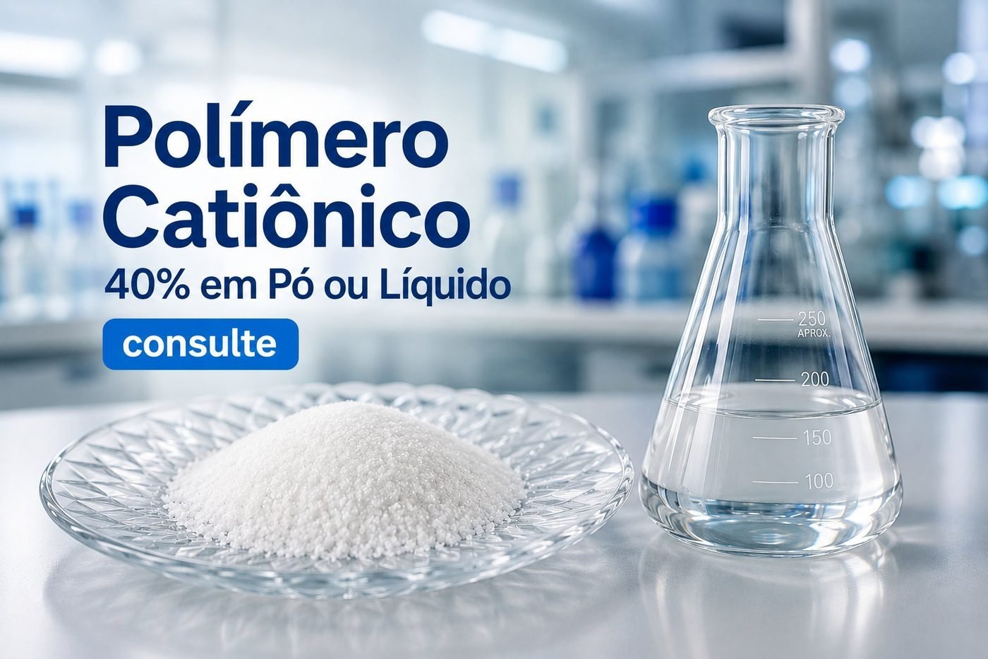 Polímero catiônico 40% em pó ou líquido para desidratação de lodo — JCR Química